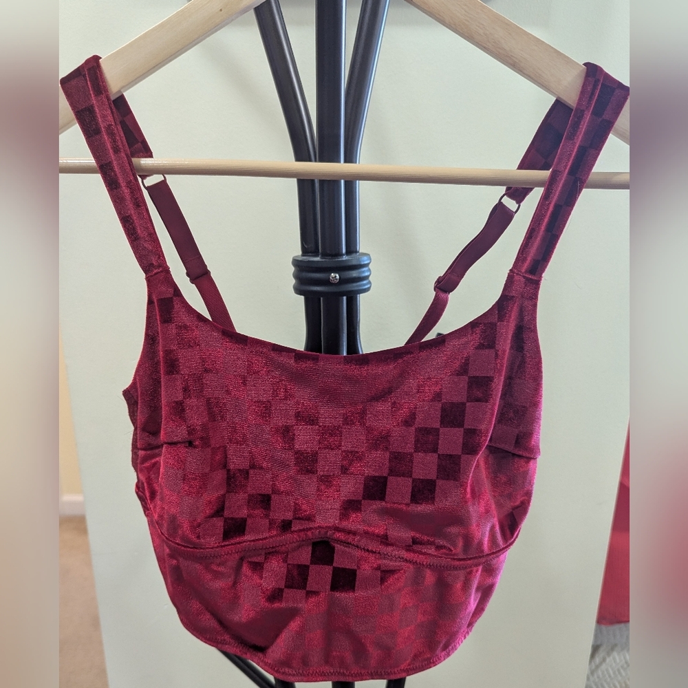 Colsie Burgundy Velvet Bralette/ Layering Top - Size M